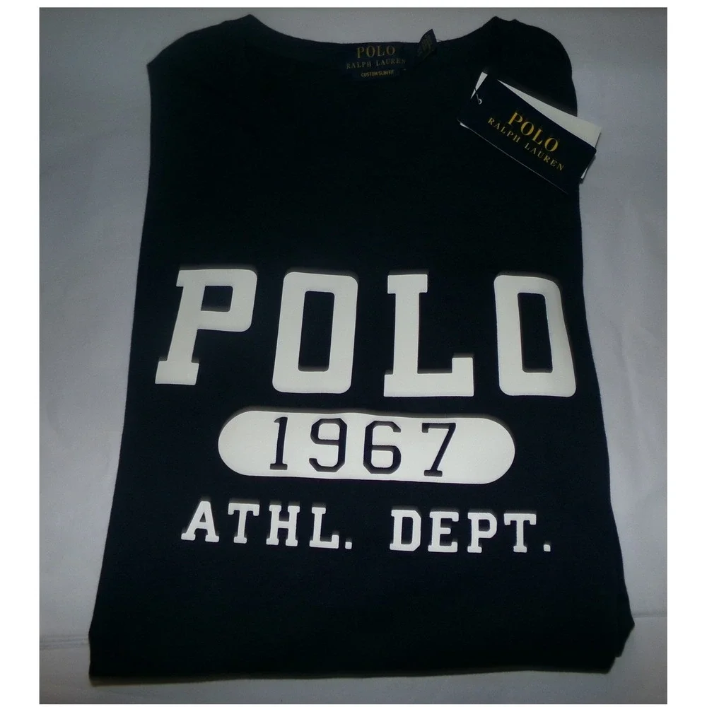 Polo Ralph Lauren Mens LRG Custom Slim Fit Graphic T-Shirt Navy Blue NWT
